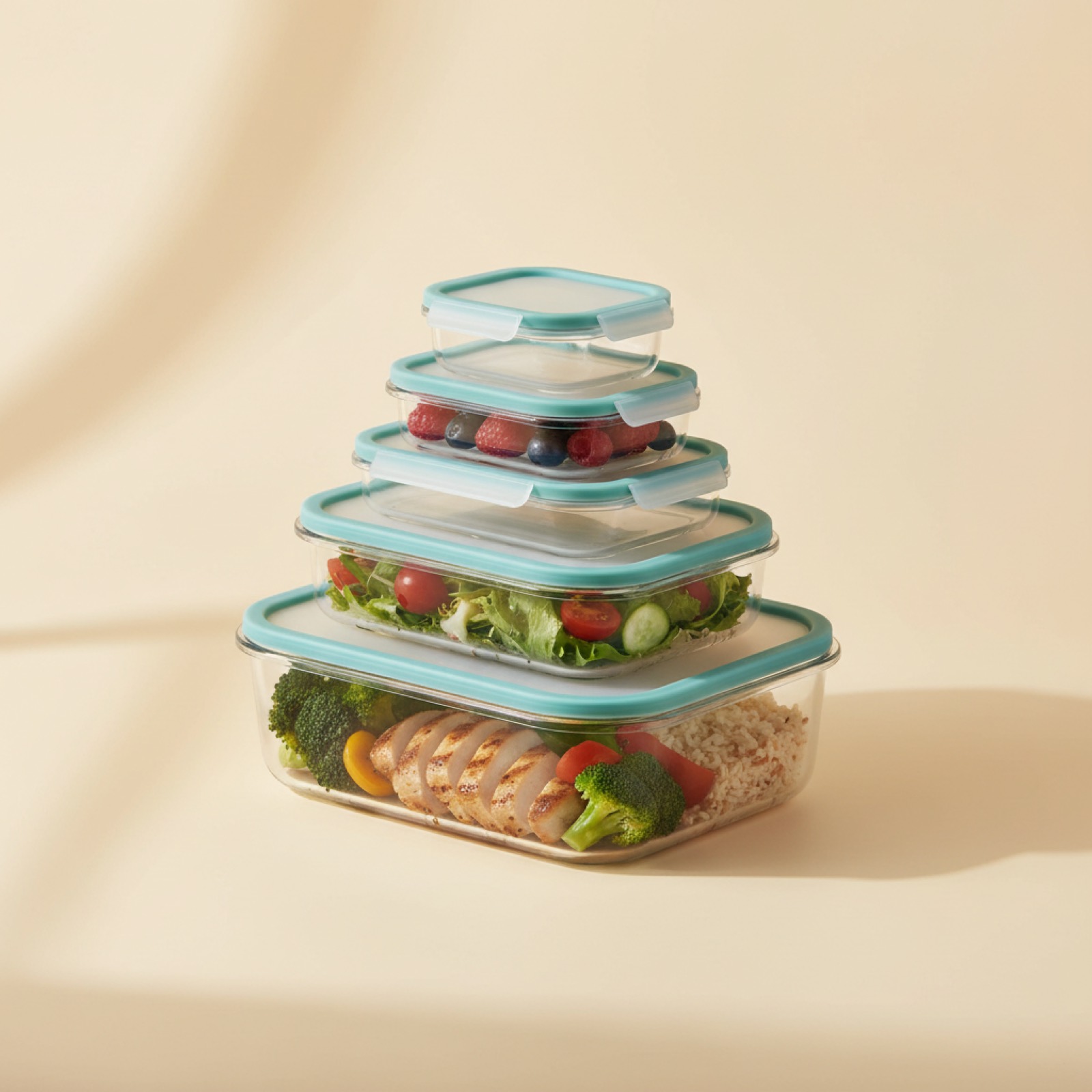 Set meal-prep 5 boîtes
